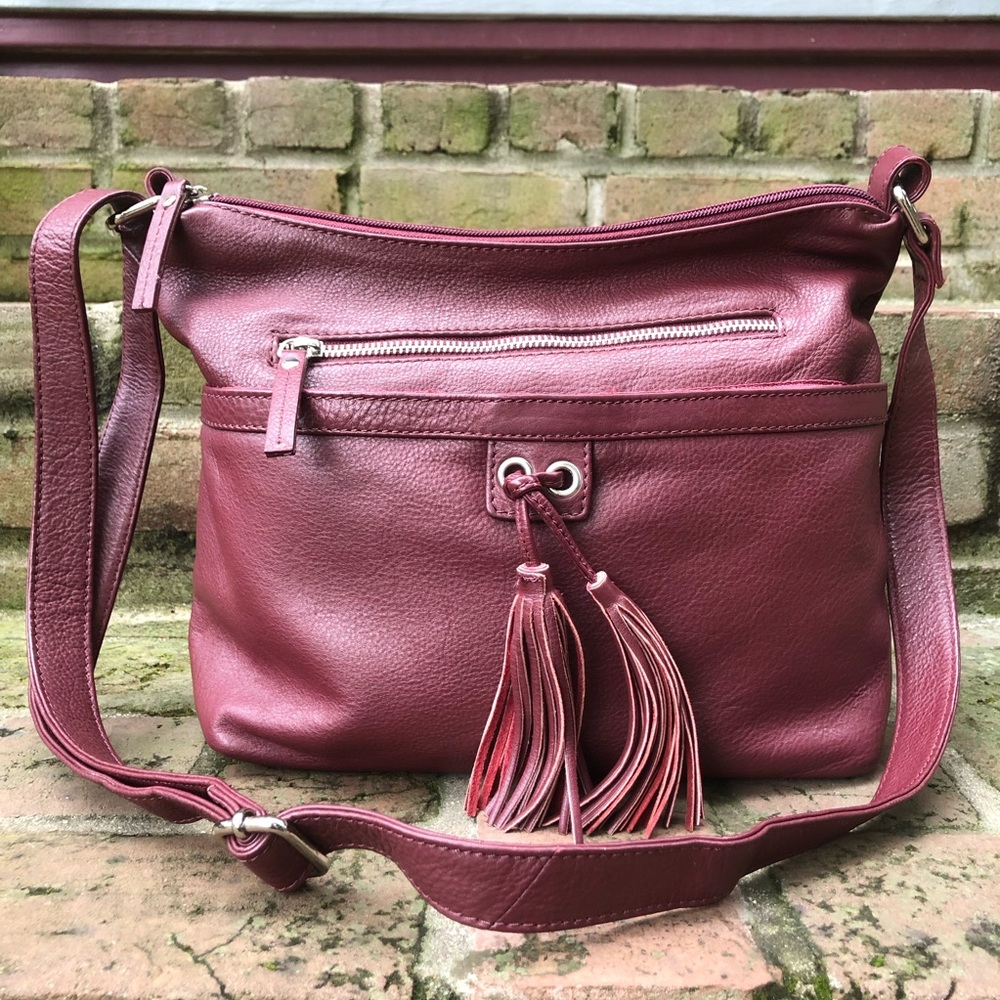 Great American Leatherworks Maroon Crossbody Bag